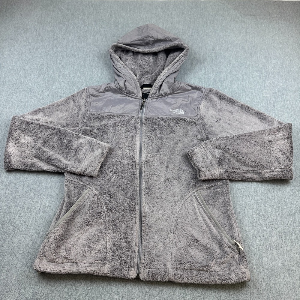 The North Face Osito Jacket Womens Medium Gray Hooded Fleece Full Zip Outdoor